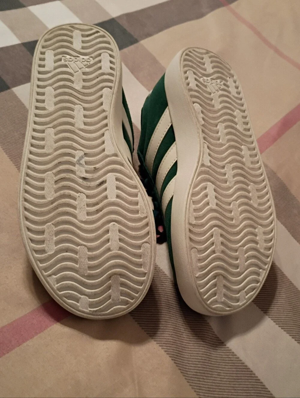 Adidas VL Court 3.0 Trainers, Green Suede Size 2 Kids
